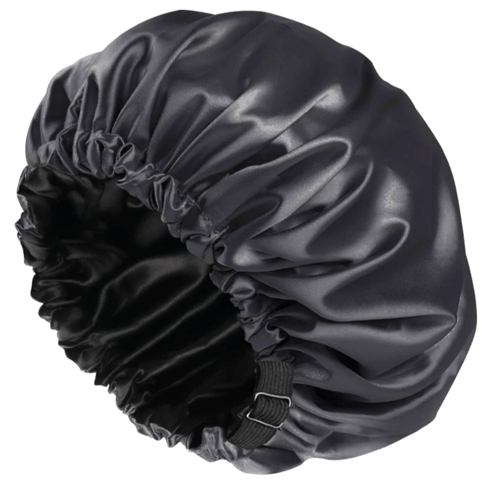 Silk Lined Shower Cap for Women,Reusable,Adjustable Size, Washable